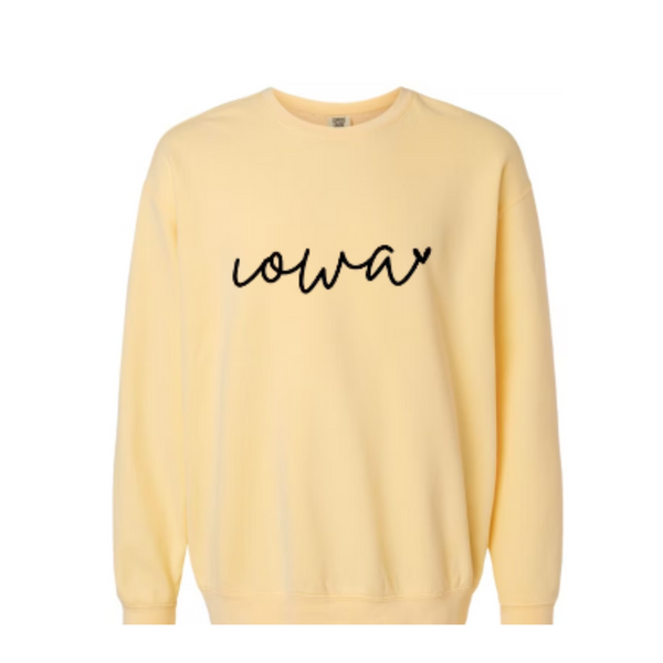 Comfort Colors Lightweight Fleece Crewneck Sweatshirt (IOWA)