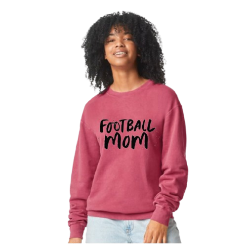 Comfort Colors Lightweight Fleece Crewneck Sweatshirt (Football Mom)